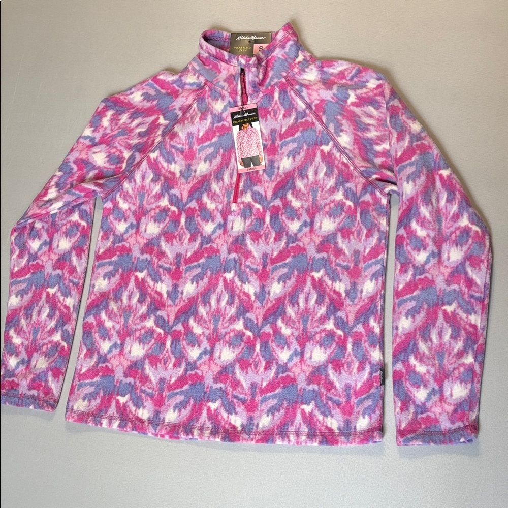NWT Eddie Bauer Pink Outdoor Polar Fleece 1/4 Zip Women's S Campcore